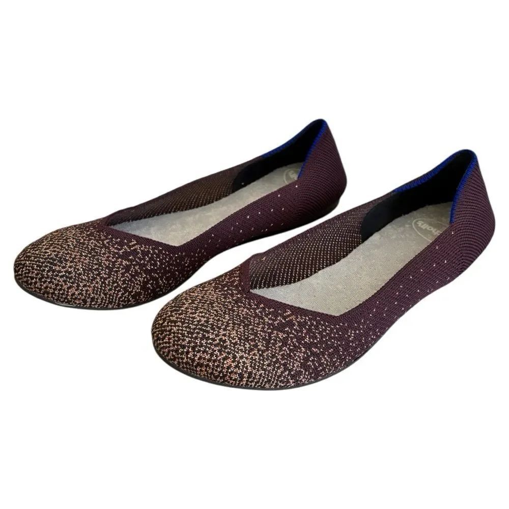 Rothy's Eggplant Metallic Flats Size 7